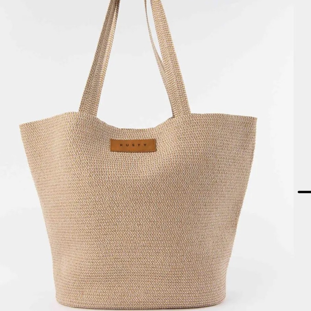 Gisele Straw Beach Bag Caramel Rusty! NWTS!